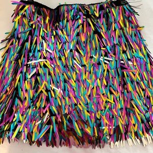 Forever 21 Multicolor Fringe Party Skirt Size Small NWT